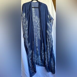 LOVESTITCH Women's Blue Paisley Kimono Jacket NWOT